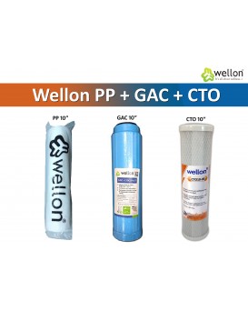Wellon Openable 10" GAC+CTO+PP Suitable for All Types of Domestic RO Water Purifier